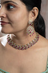 Radiant Rani Color AD Necklace Set