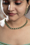 Elegant Green Color AD Necklace Set