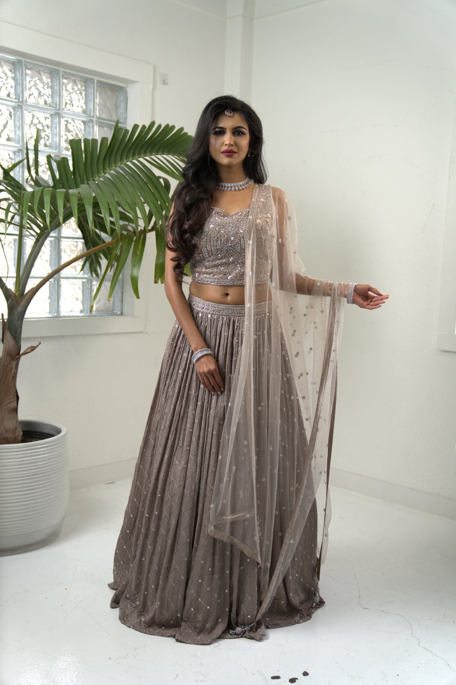 Dusty Purple and Silver Embroidered Lehenga | Wedding blouse designs,  Indian fashion dresses, Purple lehenga