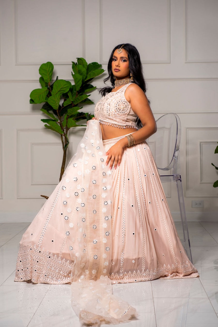 Champagne lehenga outlet