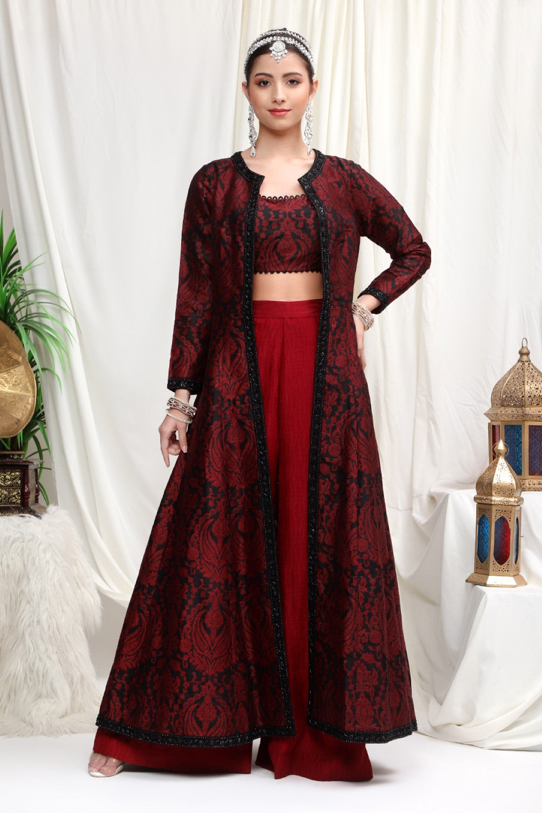 107160 MALINI THREE PICE PAIR OF BLOUSE JACKET AND PANT ADULT COLLECTIONS -  Reewaz International | Wholesaler & Exporter of indian ethnic wear catalogs.